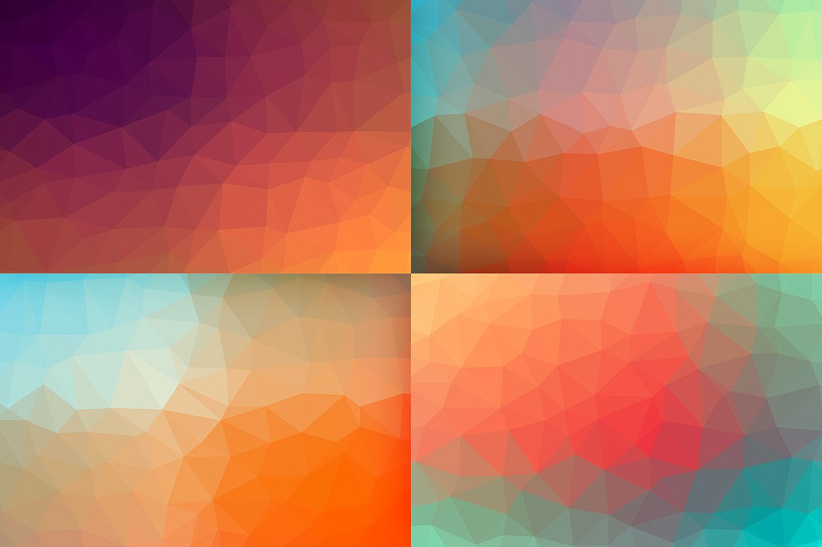 10 Polygon Backgrounds - Warm