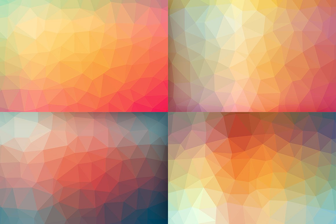 10 Polygon Backgrounds - Warm