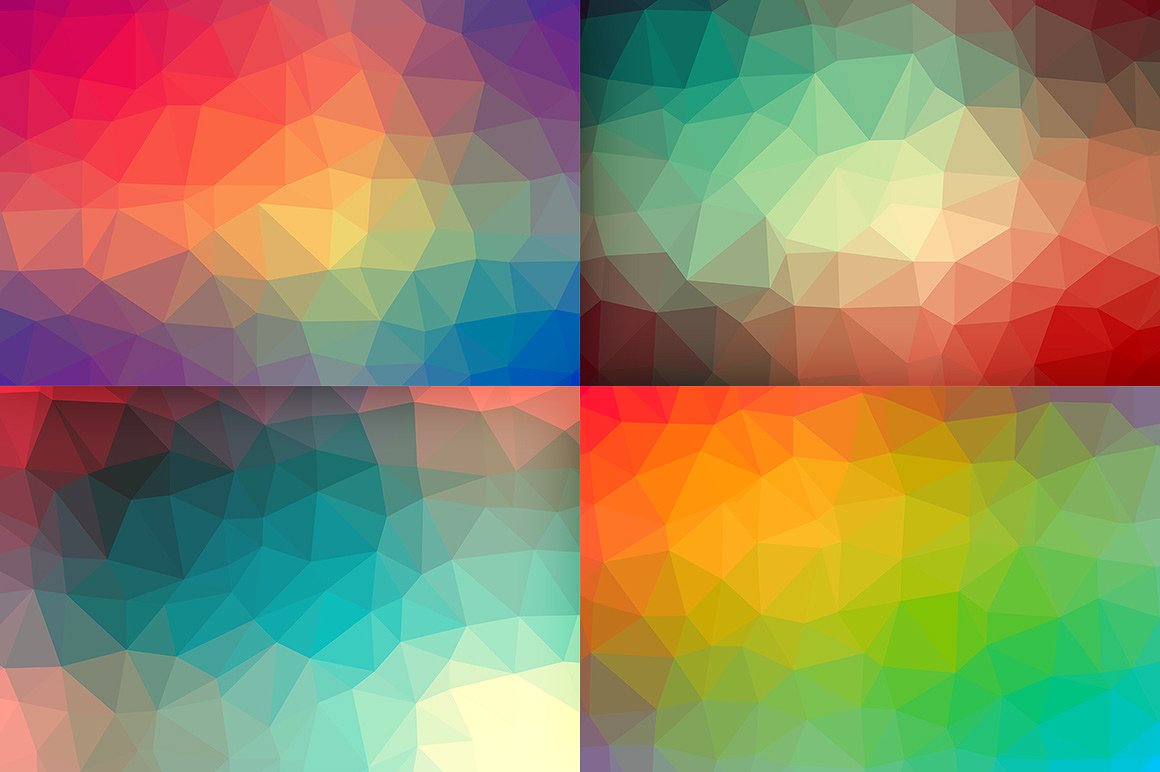 10 Polygon Backgrounds - Color