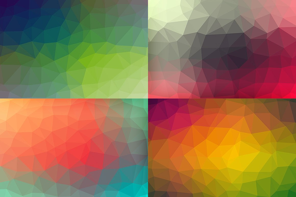 10 Polygon Backgrounds - Color