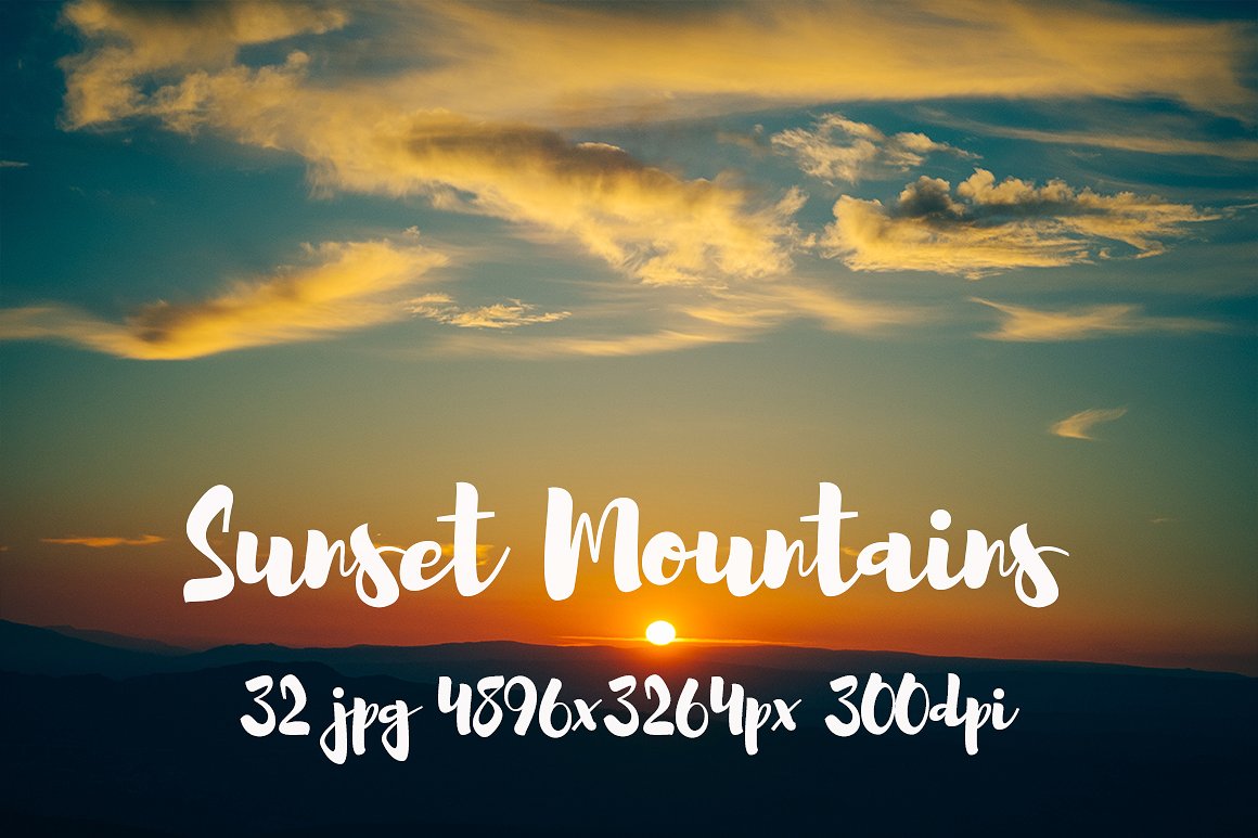 Sunset Mountains photo pack