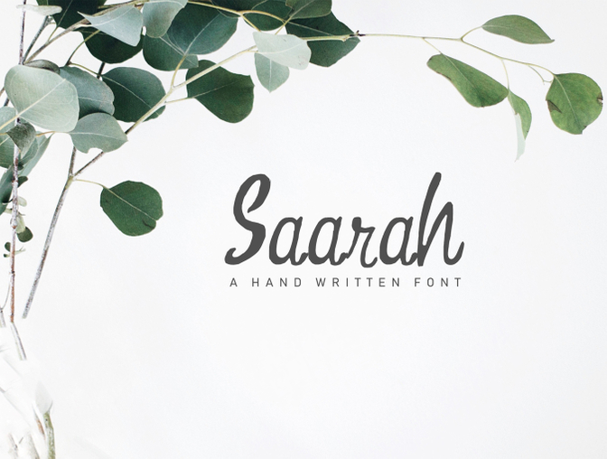 一款新鲜柔和曲线手工制作衬线英文字体Saarah Fresh