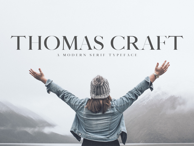 一款精致的现代工艺衬线英文字体Thomas Craft Ty