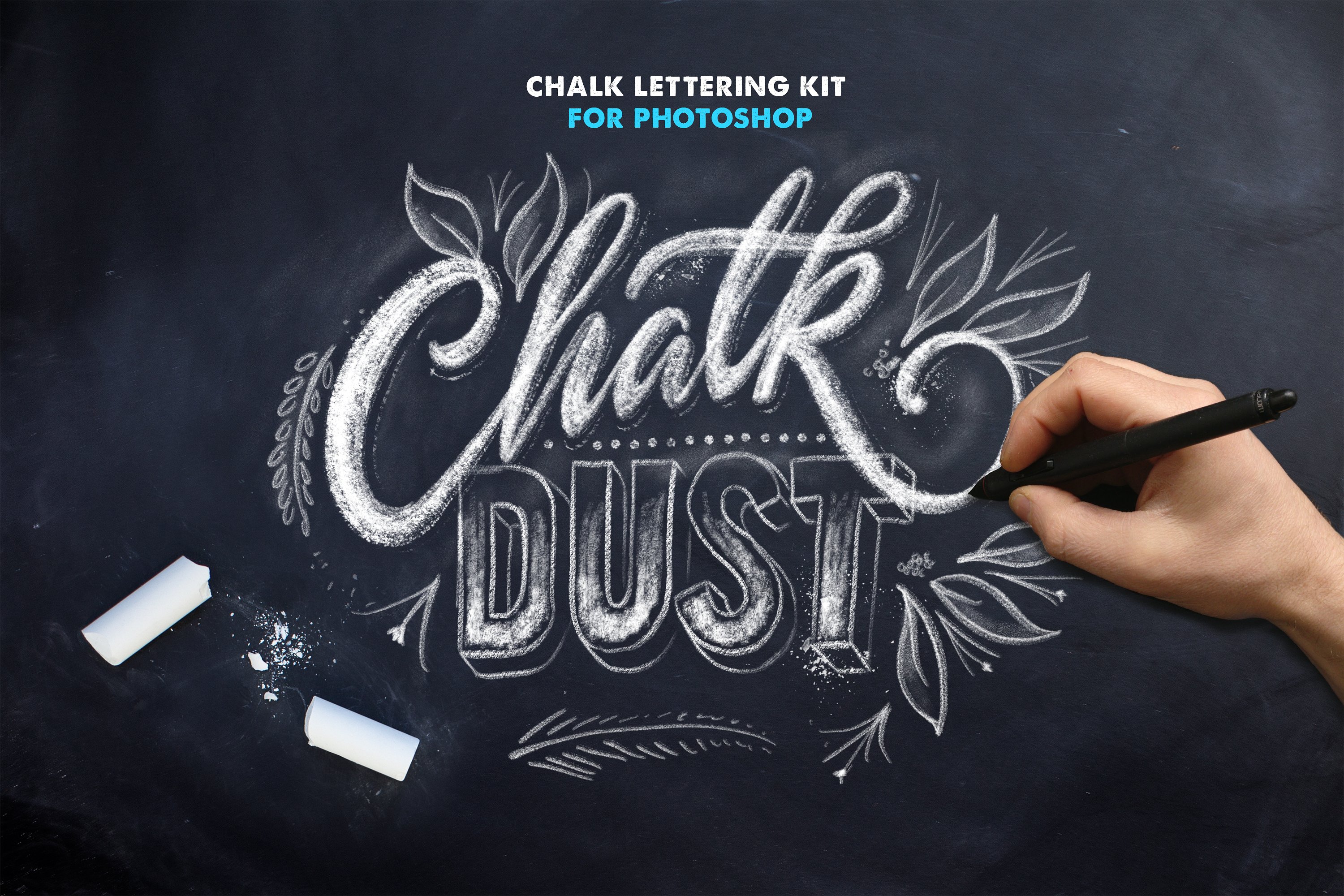 粉笔字体PS笔刷Chalk Dust - Photoshop