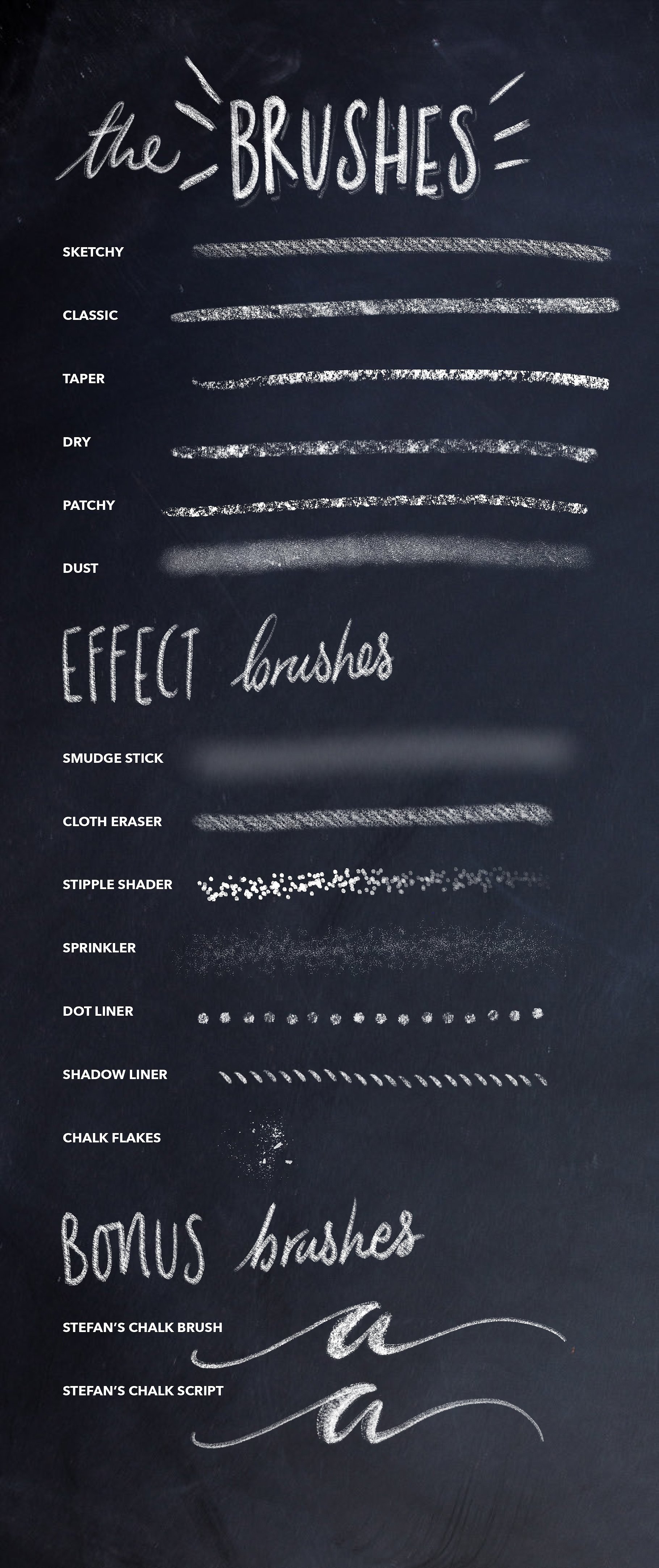 粉笔字体PS笔刷Chalk Dust - Photoshop