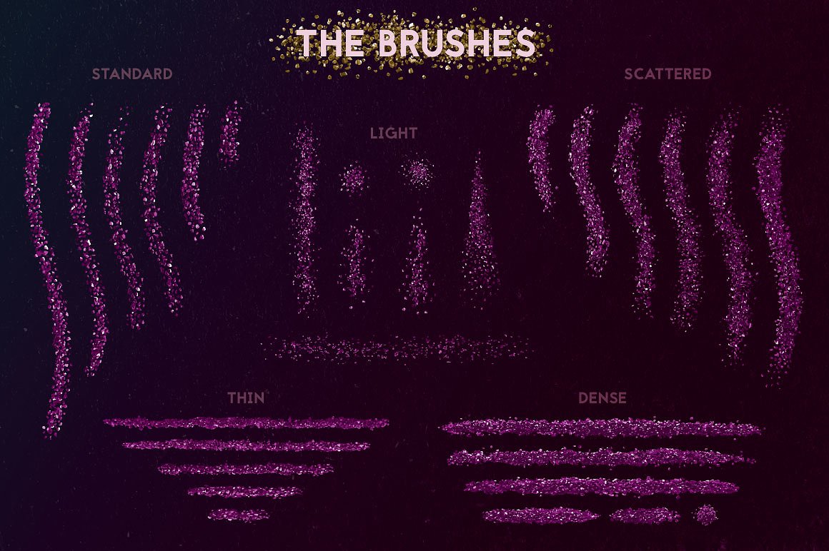 闪光的金粉笔刷 Glitter Brushes