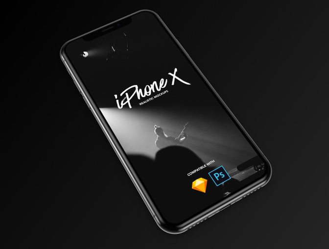 多角度苹果iPhone X手机显示设备PSD贴图样机模型Mo
