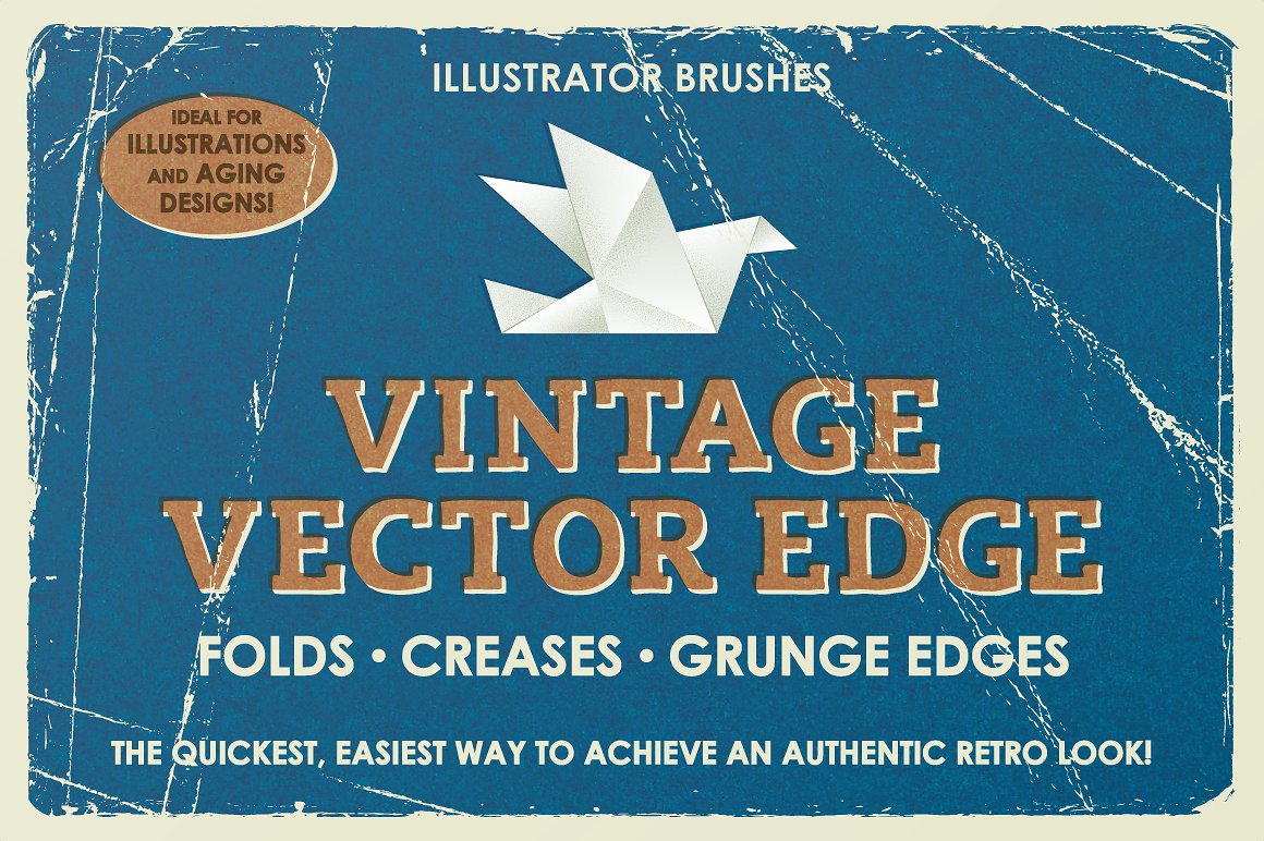 经典折痕的画笔素材 Vintage Vector Edge