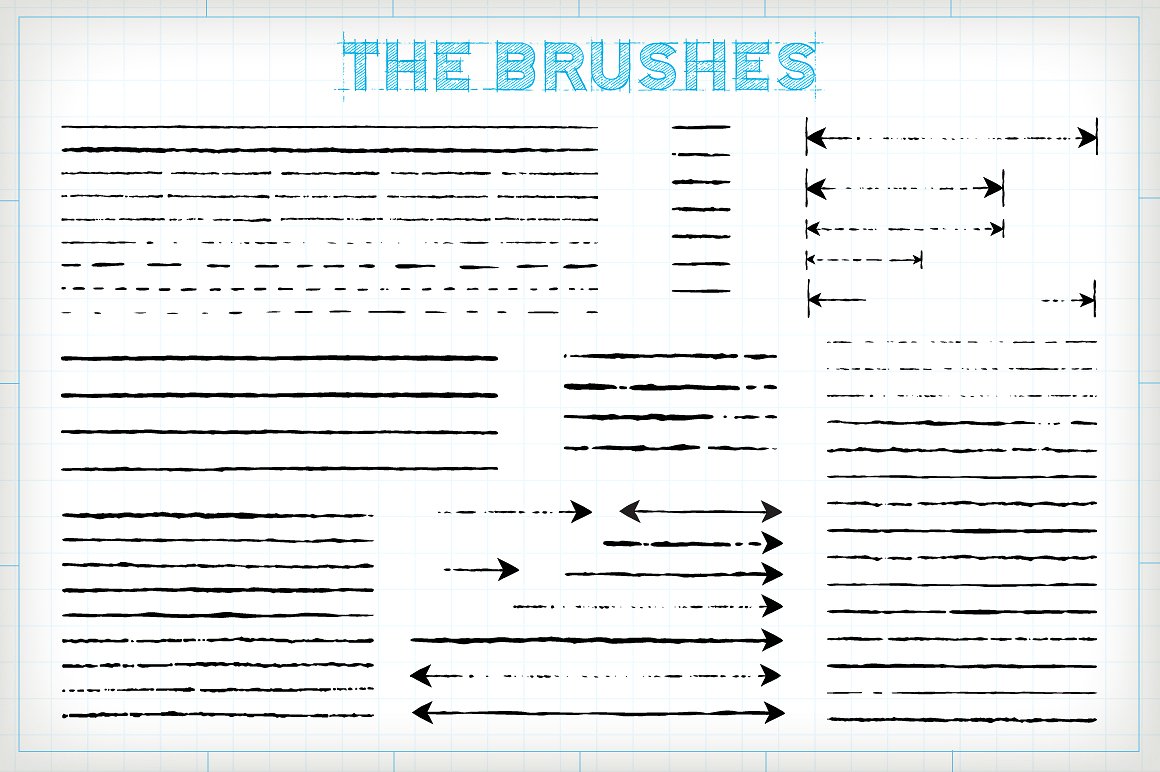 技术绘图感觉的笔刷 Technical Drawing Br