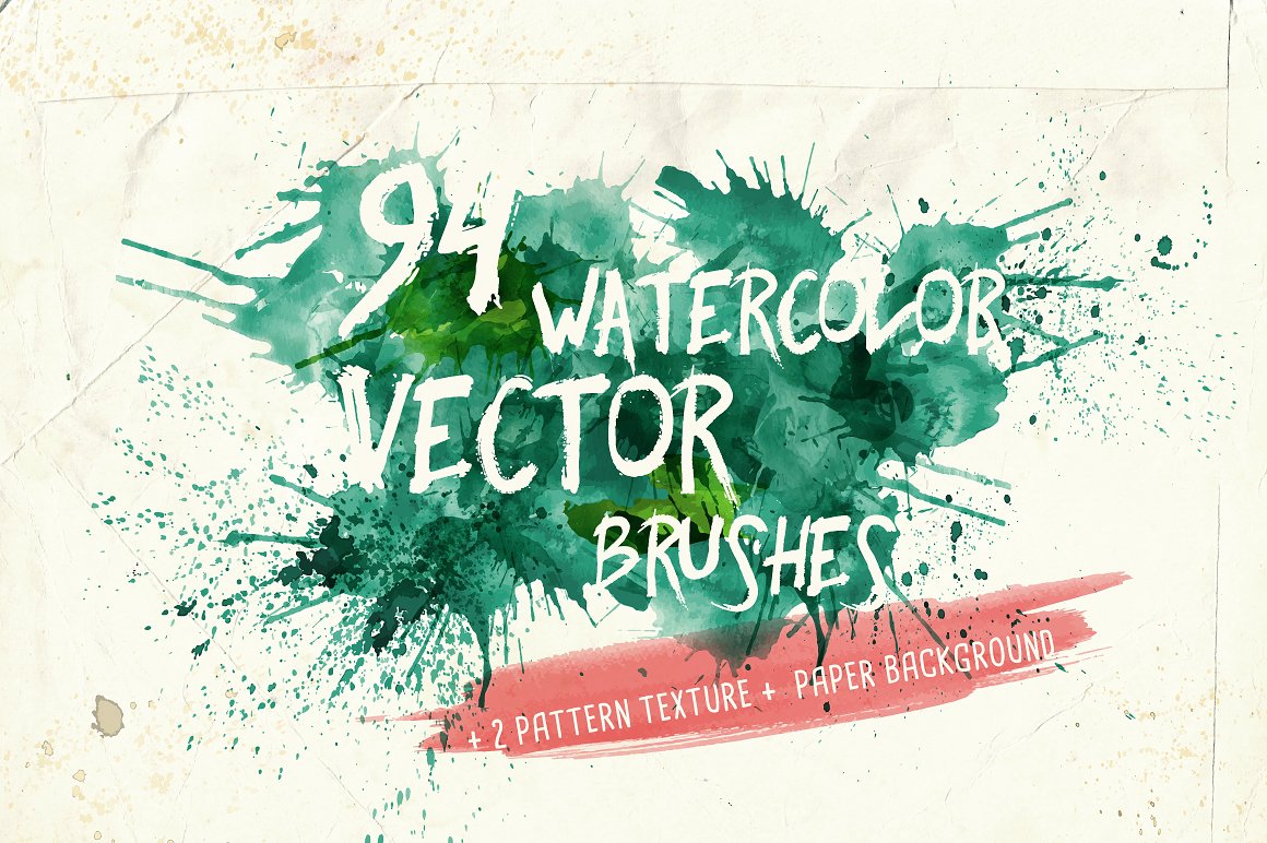 水彩矢量艺术笔刷 Watercolor Vector Art