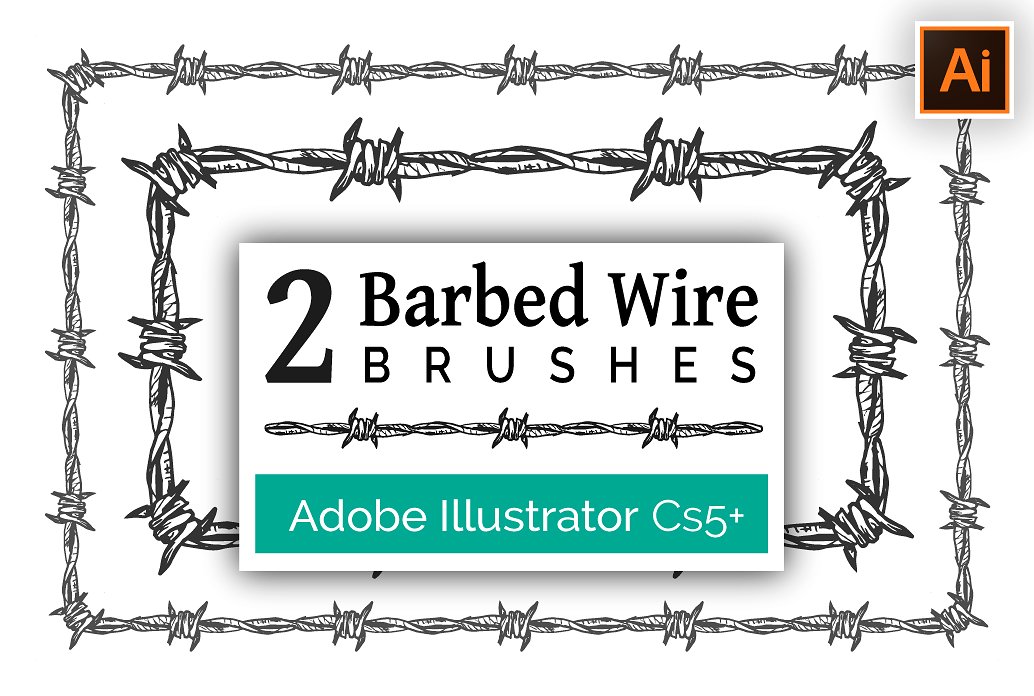 钢丝网Ai笔刷Barbed Wire Brushes for