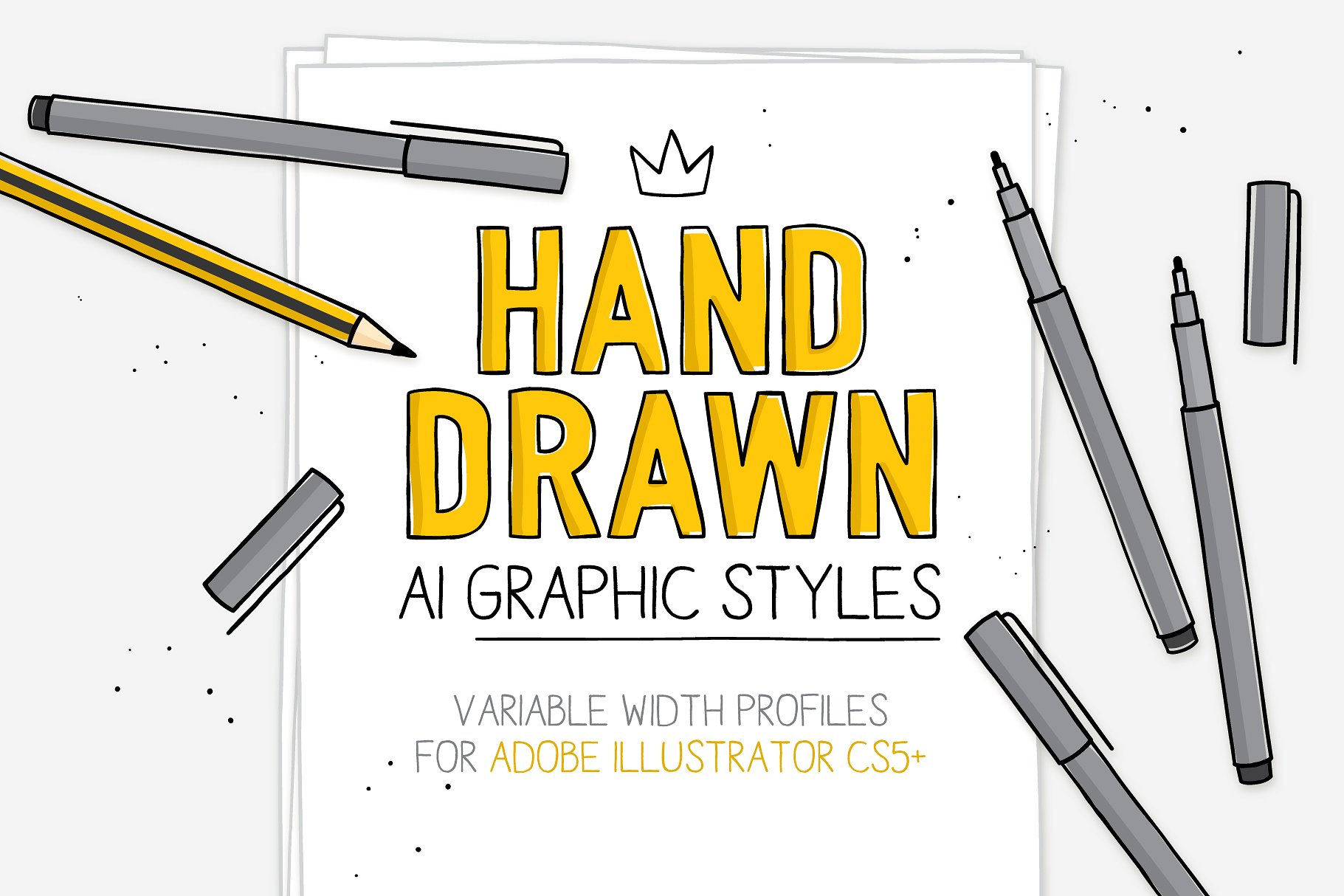 20个精心手绘的漫画英文字体AI笔刷素材Hand-drawn