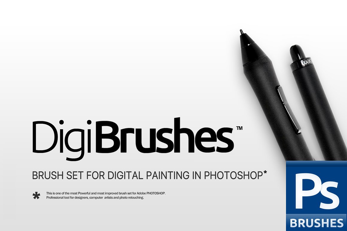 黑色流畅的马克笔效果的笔刷RM PRO Digi Brush