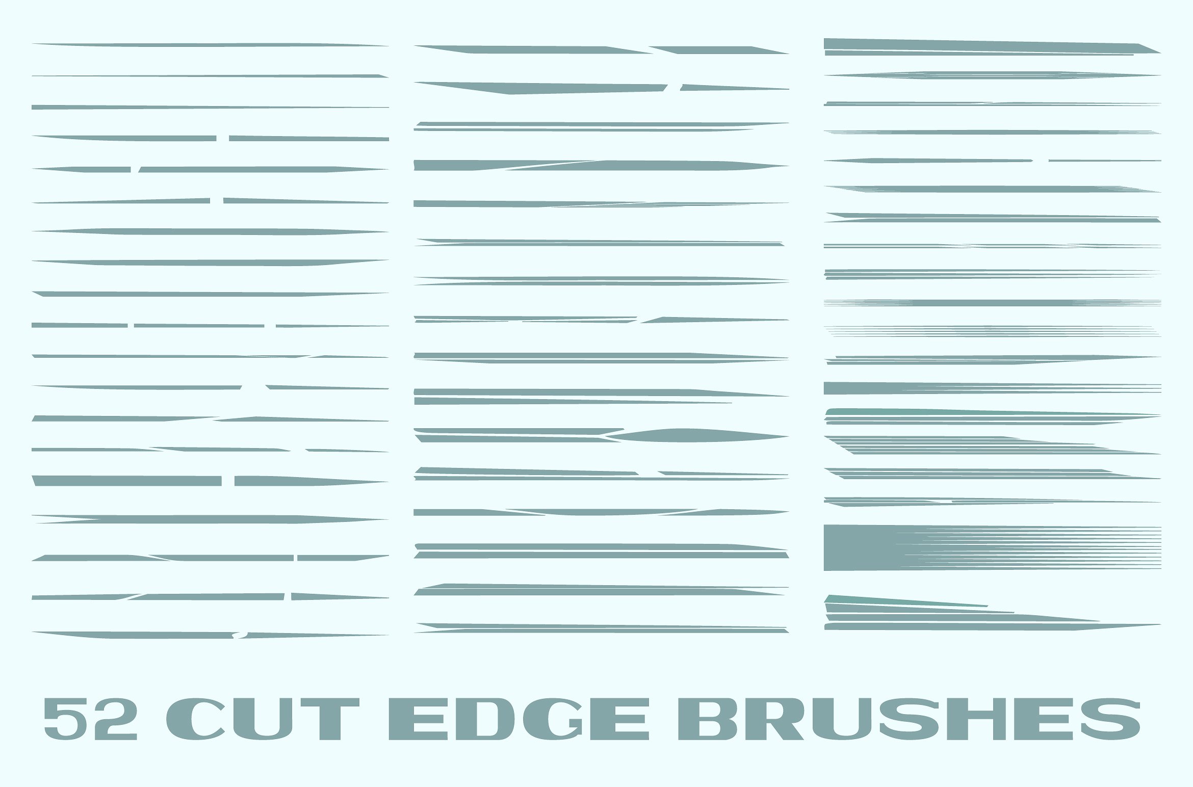 多种肌理效果的手绘笔刷Cut Edge Brushes fo