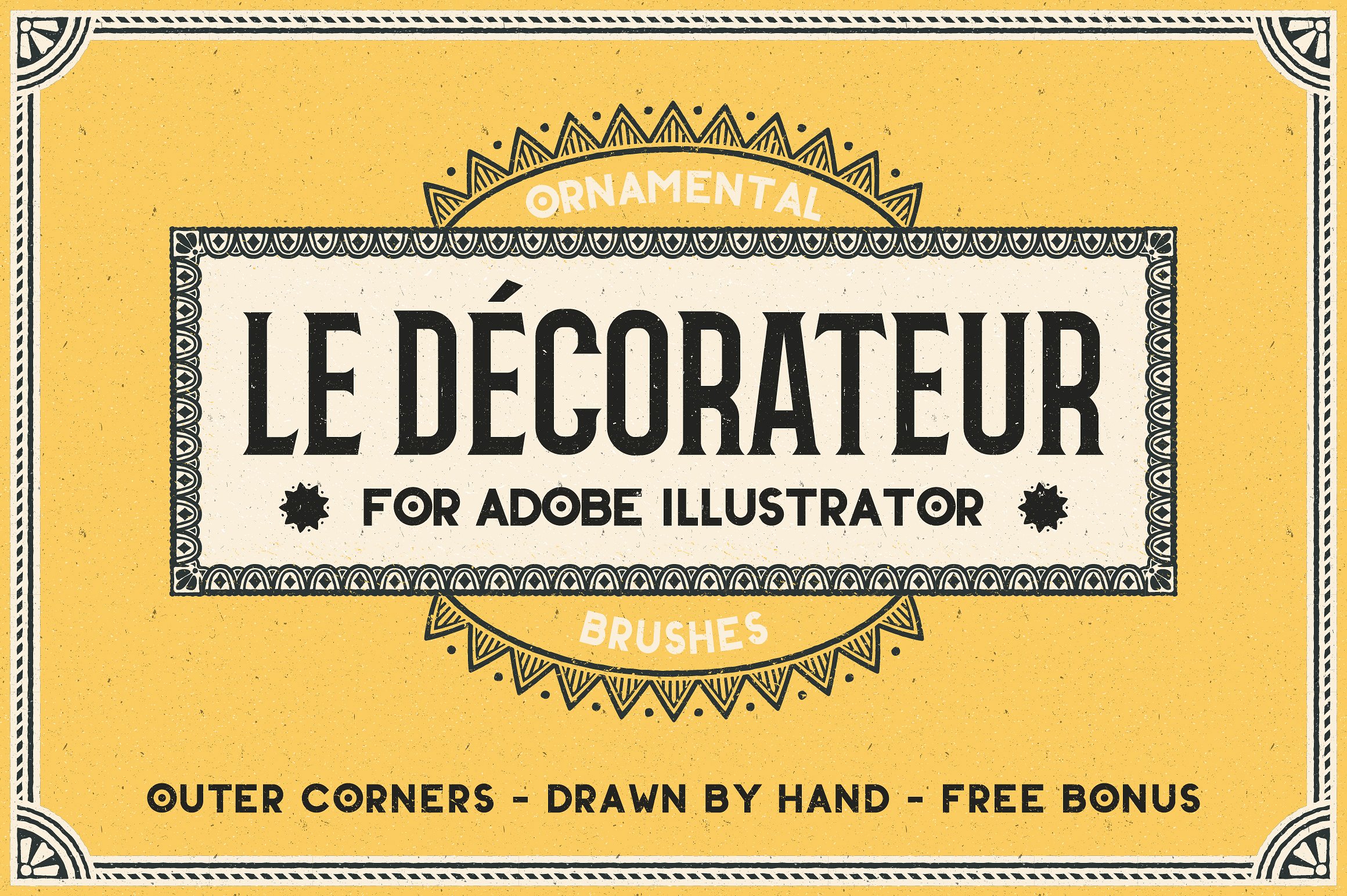 完美流畅的复古摩托车数字绘画笔刷Le Decorateur
