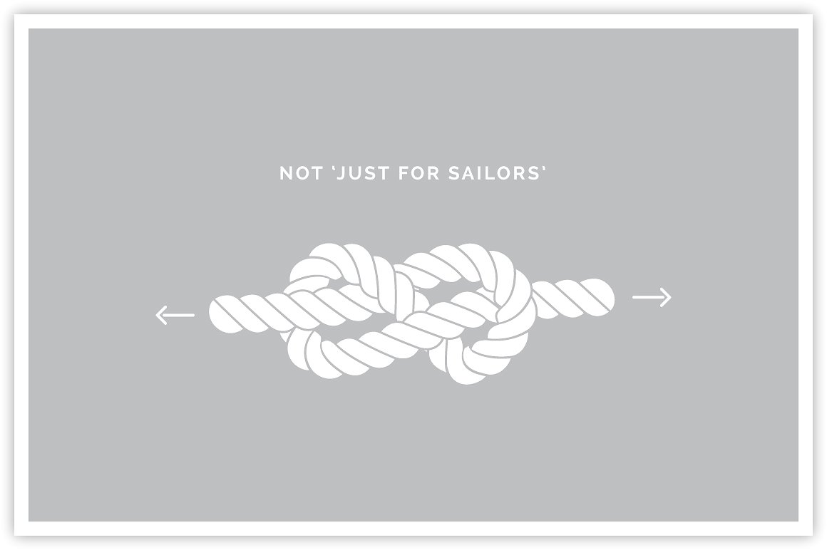 8套蓝色英文标识航海绳笔刷8 Nautical Rope B