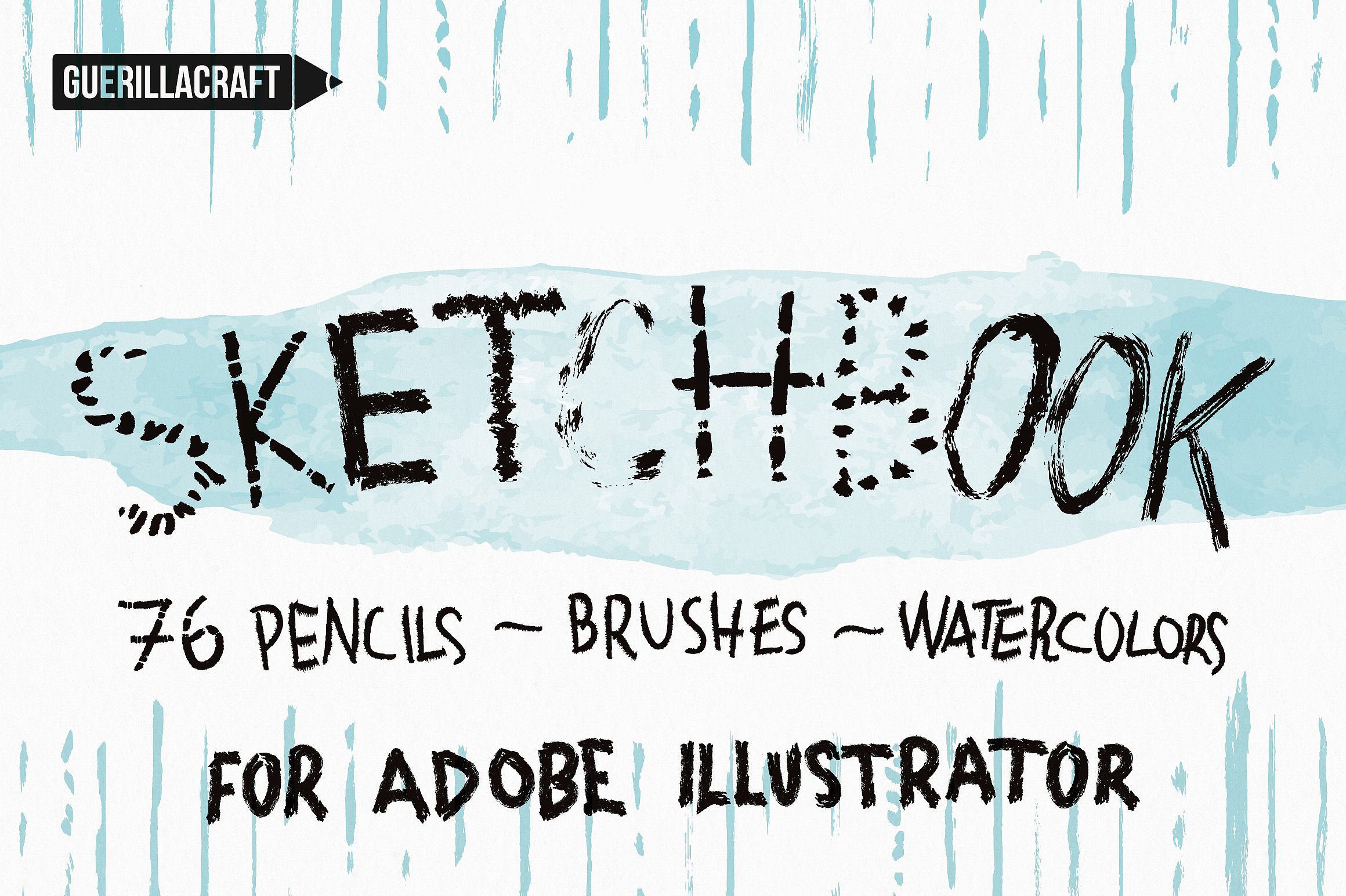 炭笔笔刷插图画笔 Sketchbook Brushes fo