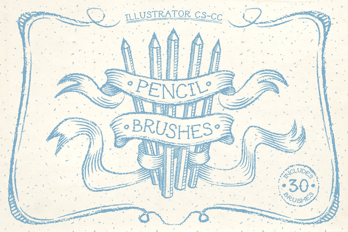 逼真的纹理铅笔刷Pencil Brushes