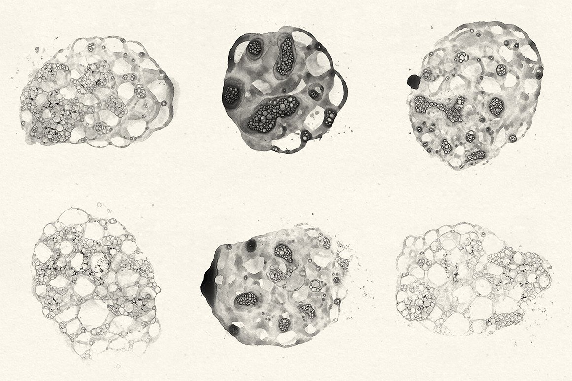 趣味的手绘气泡纹理笔刷效果Bubble Textures B