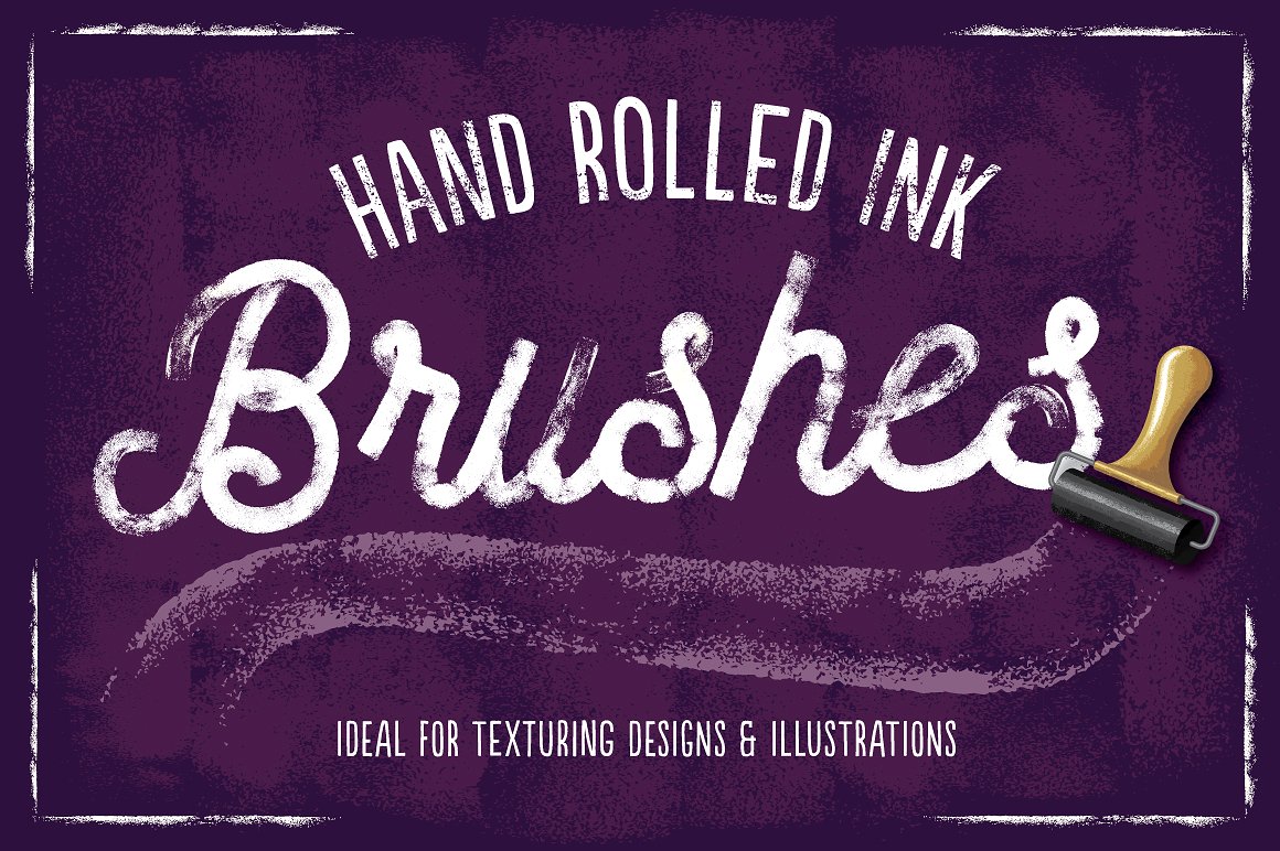 手绘墨水效果笔刷 Hand Rolled Ink Brush