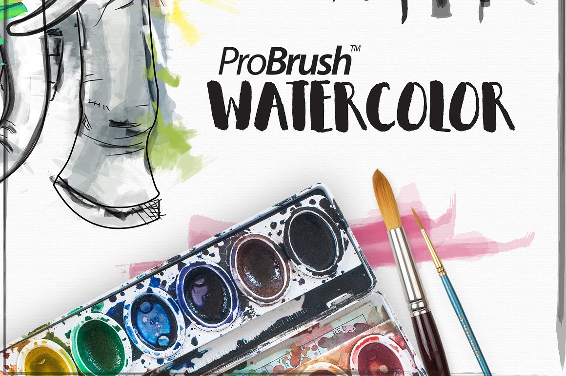 高品质的大象手工水彩笔Watercolor ProBrush