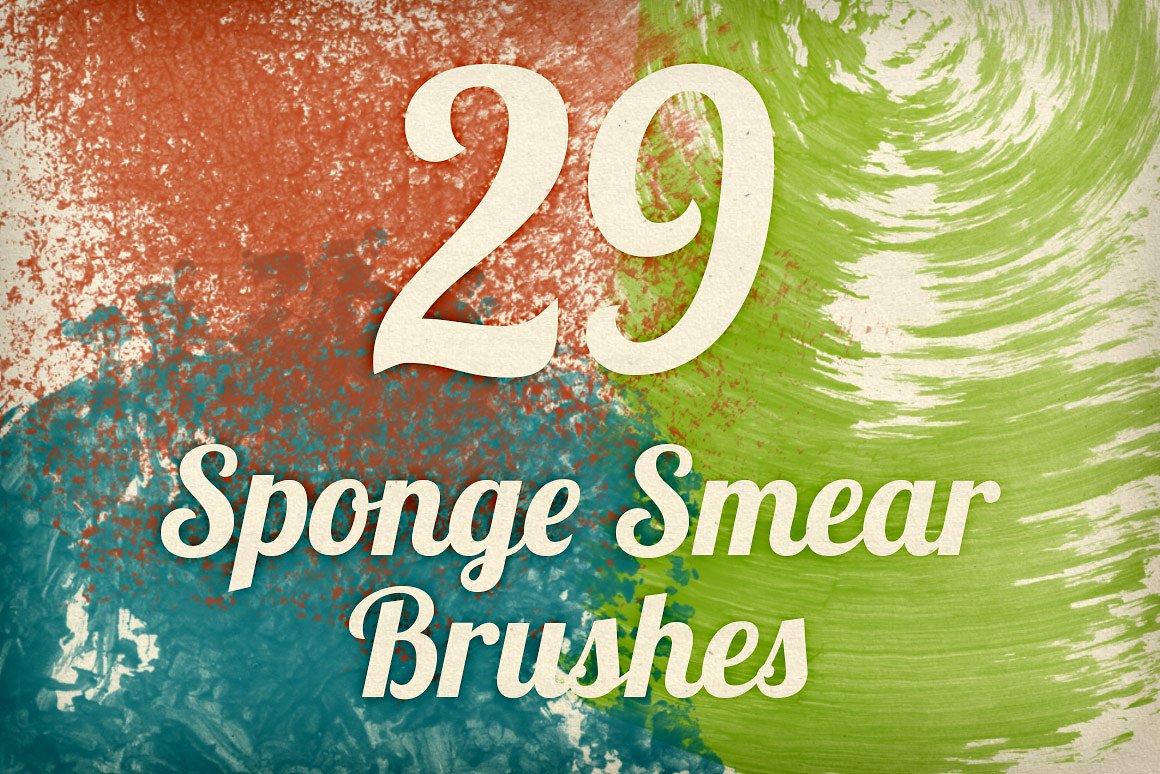 高分辨率海绵涂抹状笔刷Sponge Smears Brush