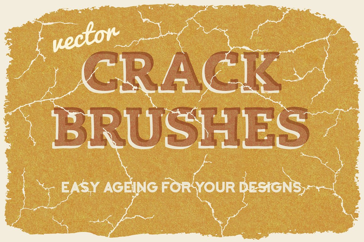 矢量裂纹效果笔刷Vector Crack Brushes