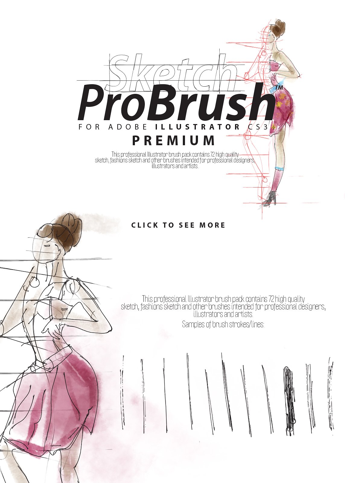 手绘人体模特图形笔刷Sketch ProBrush? PRE