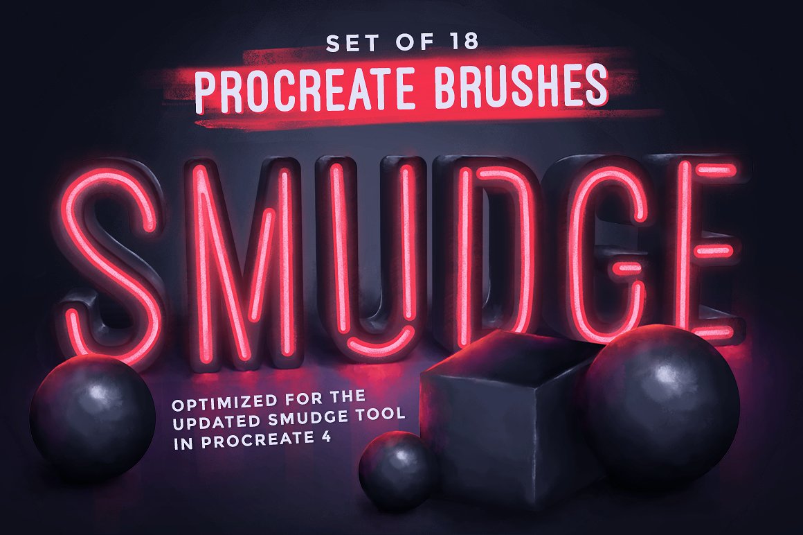 木炭墨水水彩铅笔材料肌理样式画笔Procreate smud