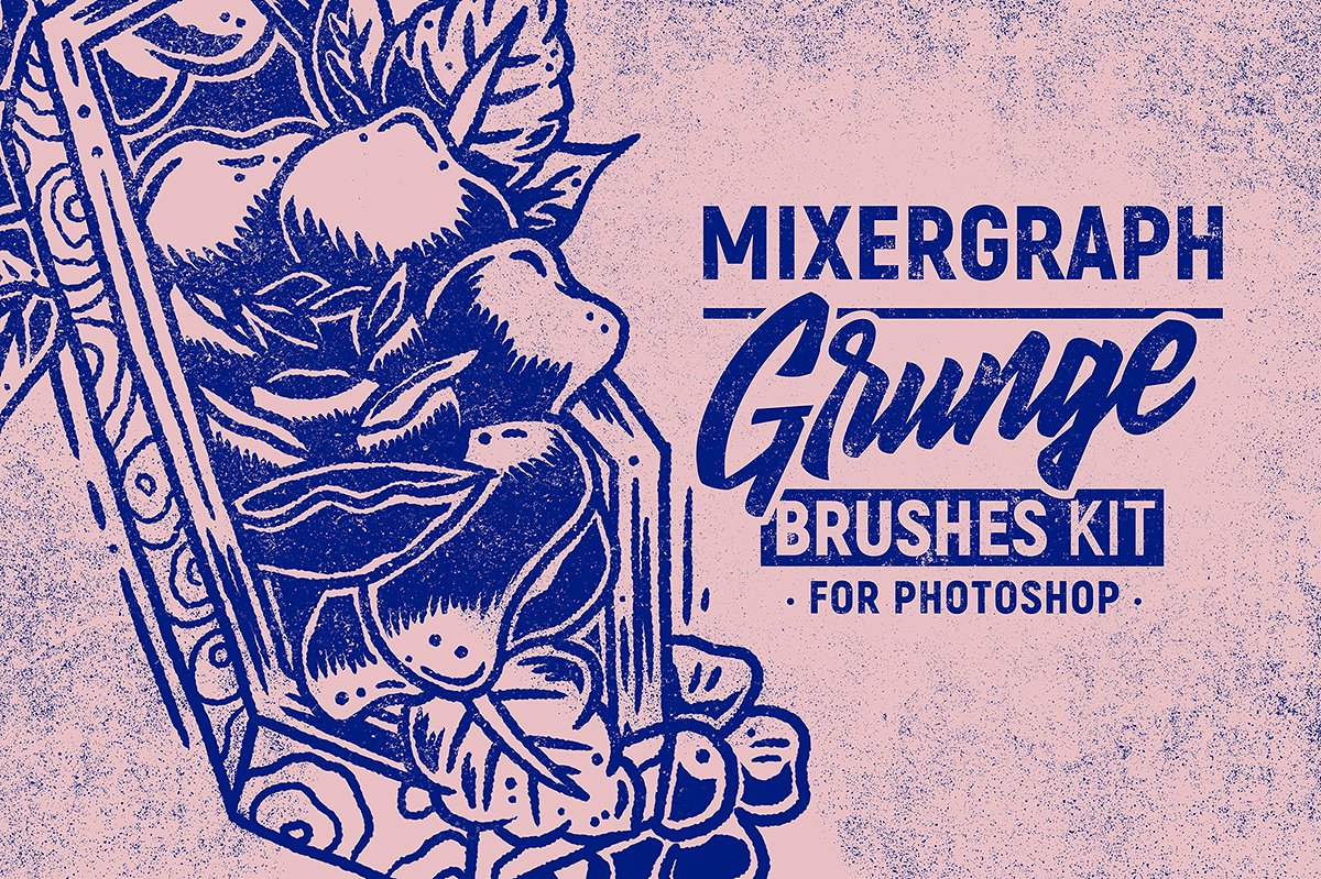 时尚插画牙刷套件Grunge Brushes Kit