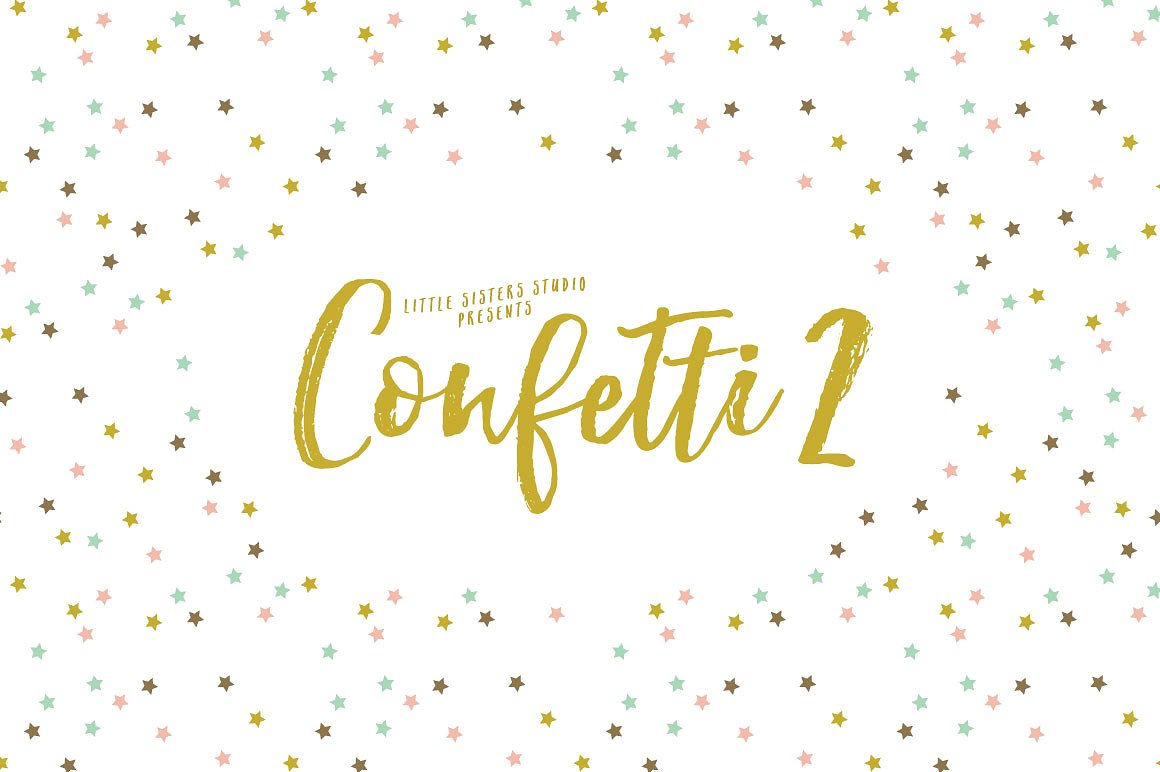 有趣的星星卡片图案彩纸刷Confetti Brushes 2