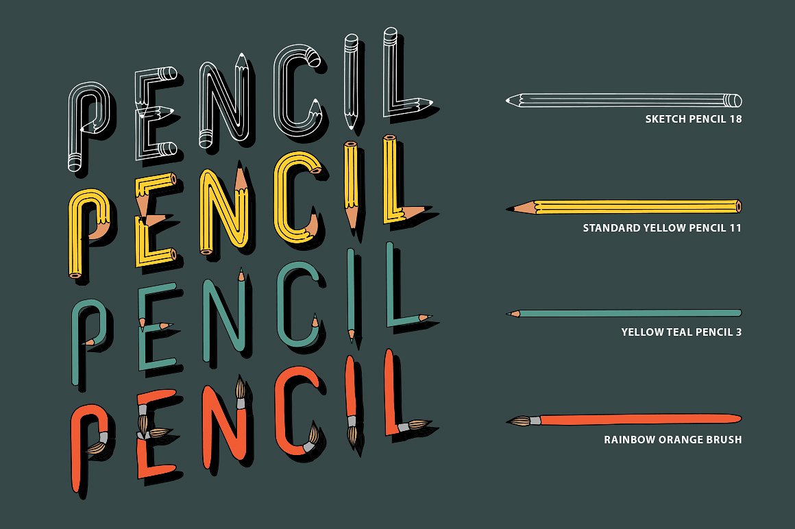 时尚清新逼真质感的完美铅笔插画画笔Perfect Penci