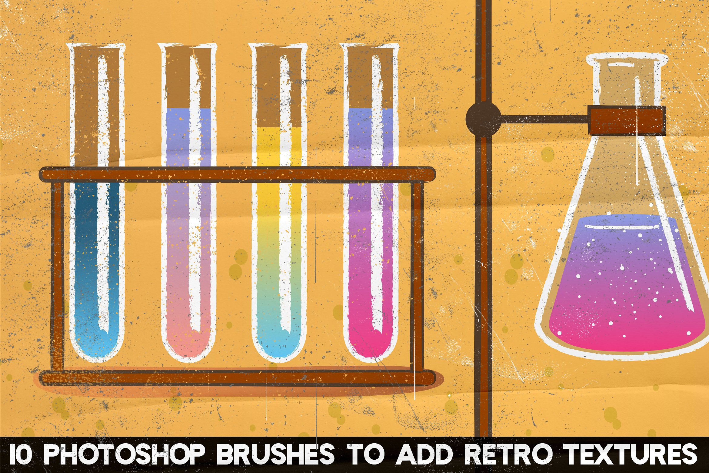 怀旧清晰的纹理线条的化学家插画画笔CHEMIST Illus