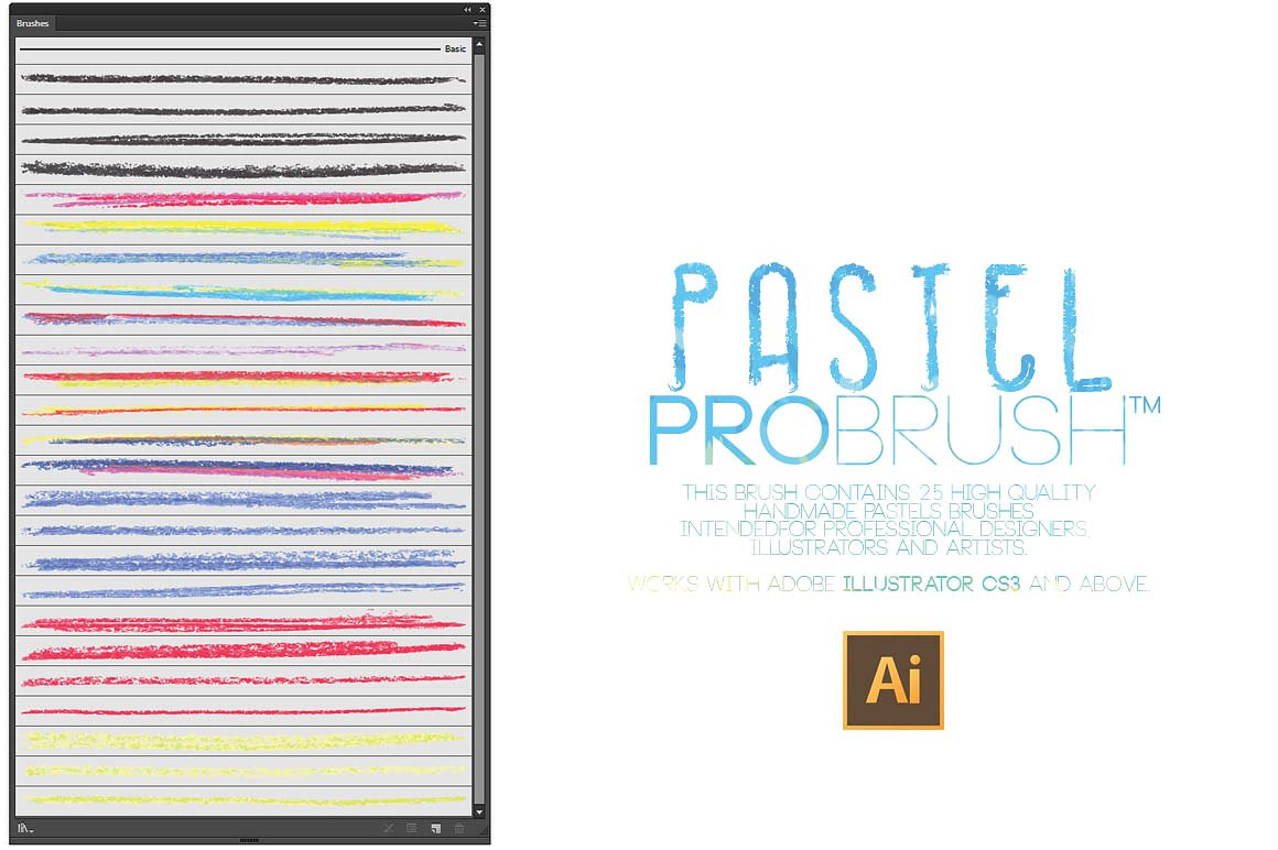 一款浪漫的粉彩艺术画笔刷Pastels - ProBrush