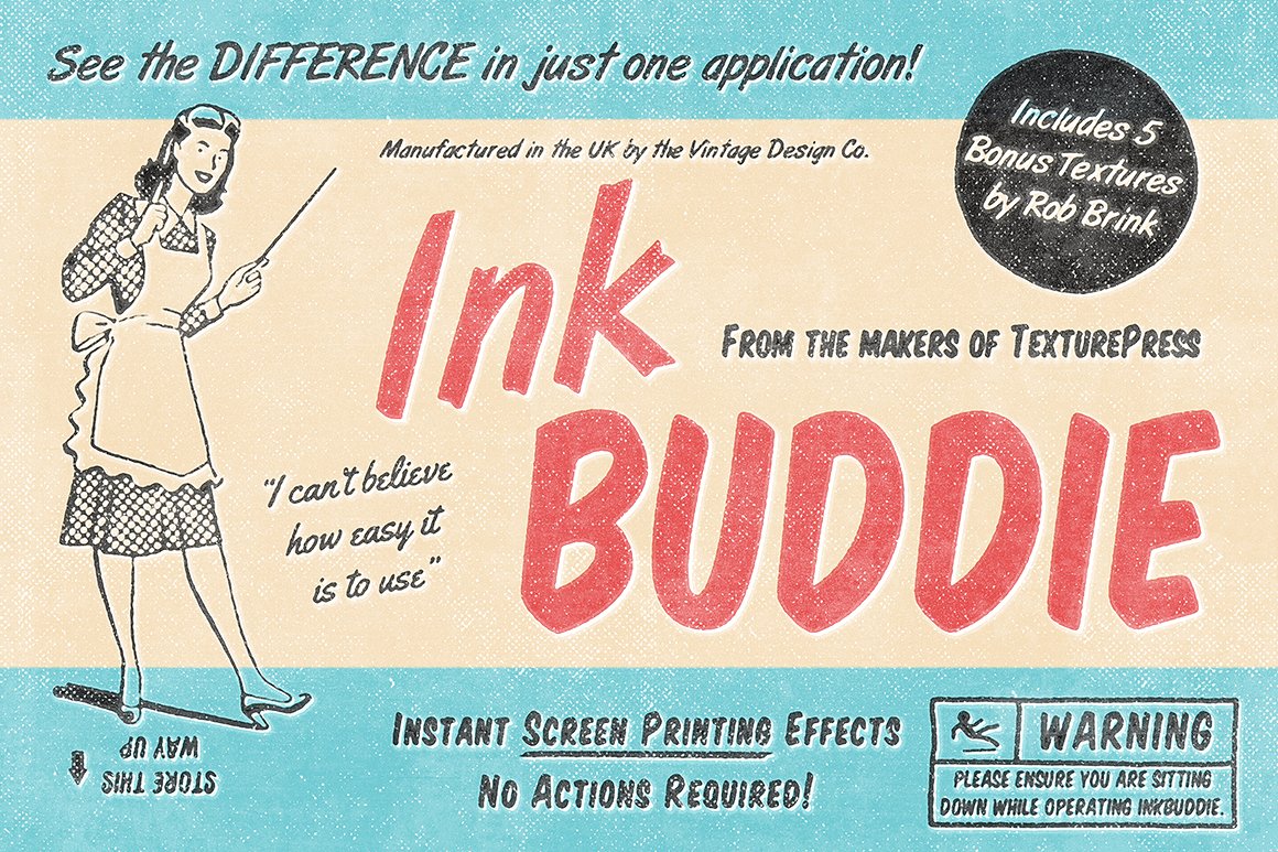 具有年代感的复古质感丝网印刷纹理纸张InkBuddie -