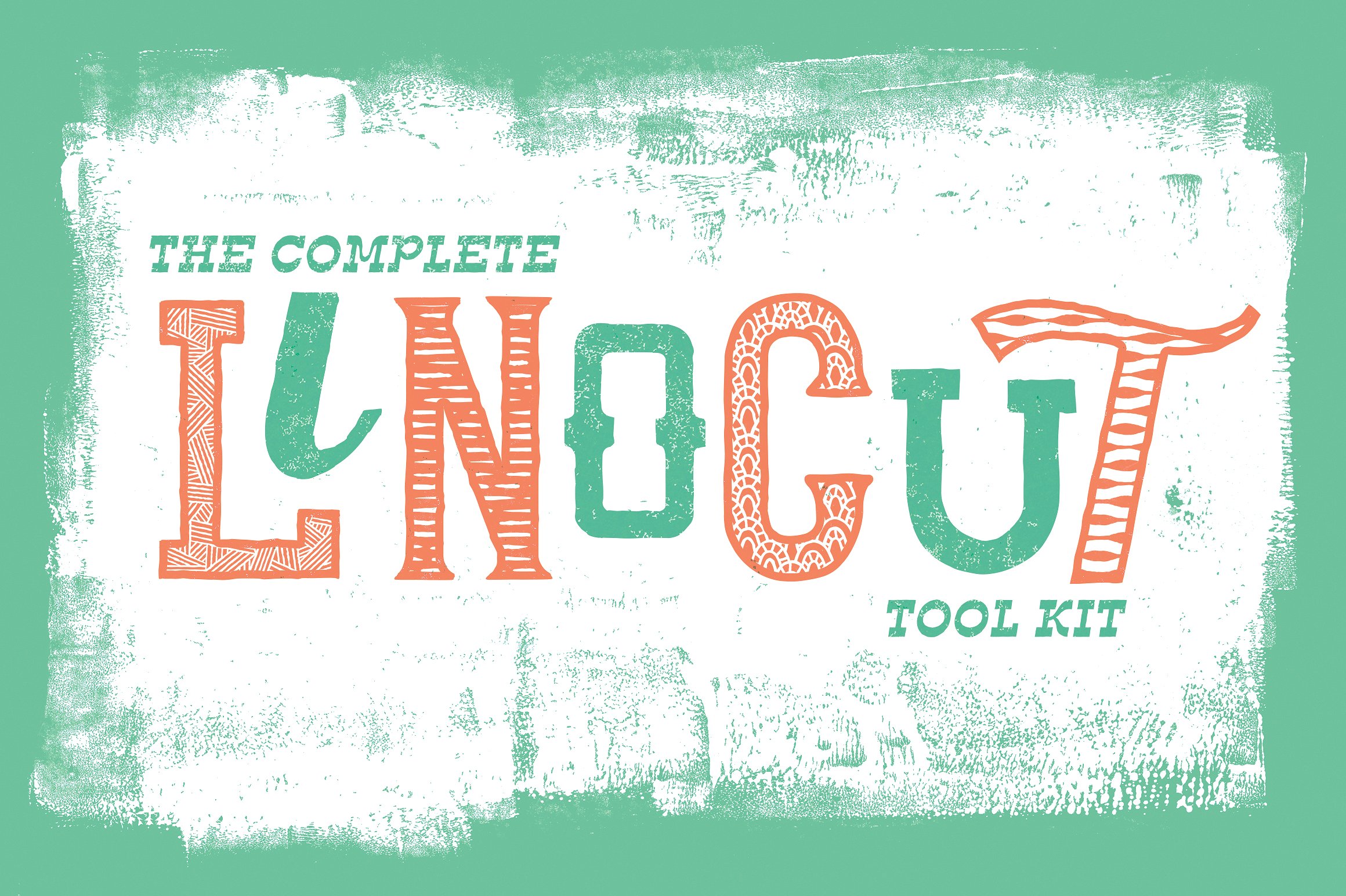 复古设计素材包The Complete Linocut To