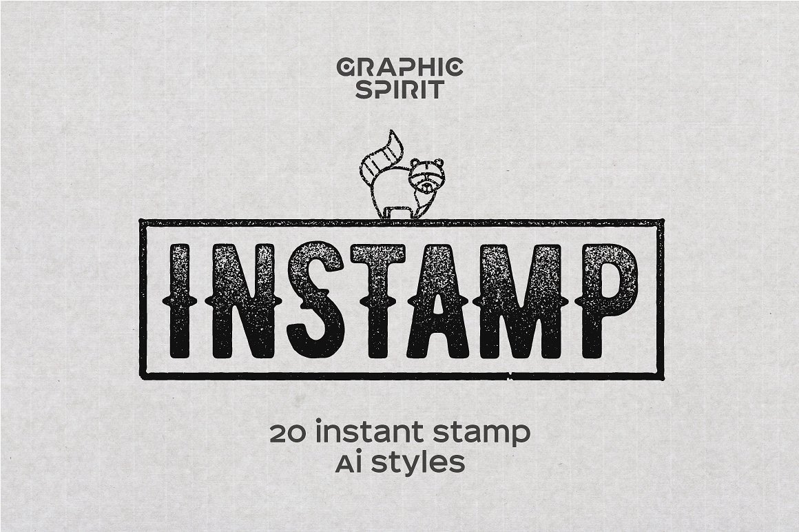 时尚流行黑色墨水印章插画的图章效果样式Stamp Effec