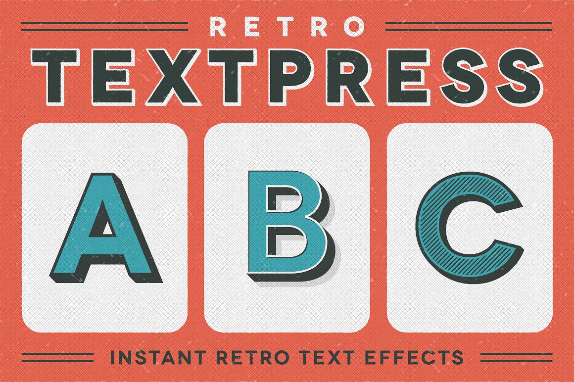 复古纹理设计素材包Retro Textpress – Ill