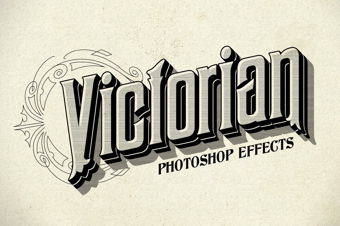 复古文字效果Photoshop Victorian Styl