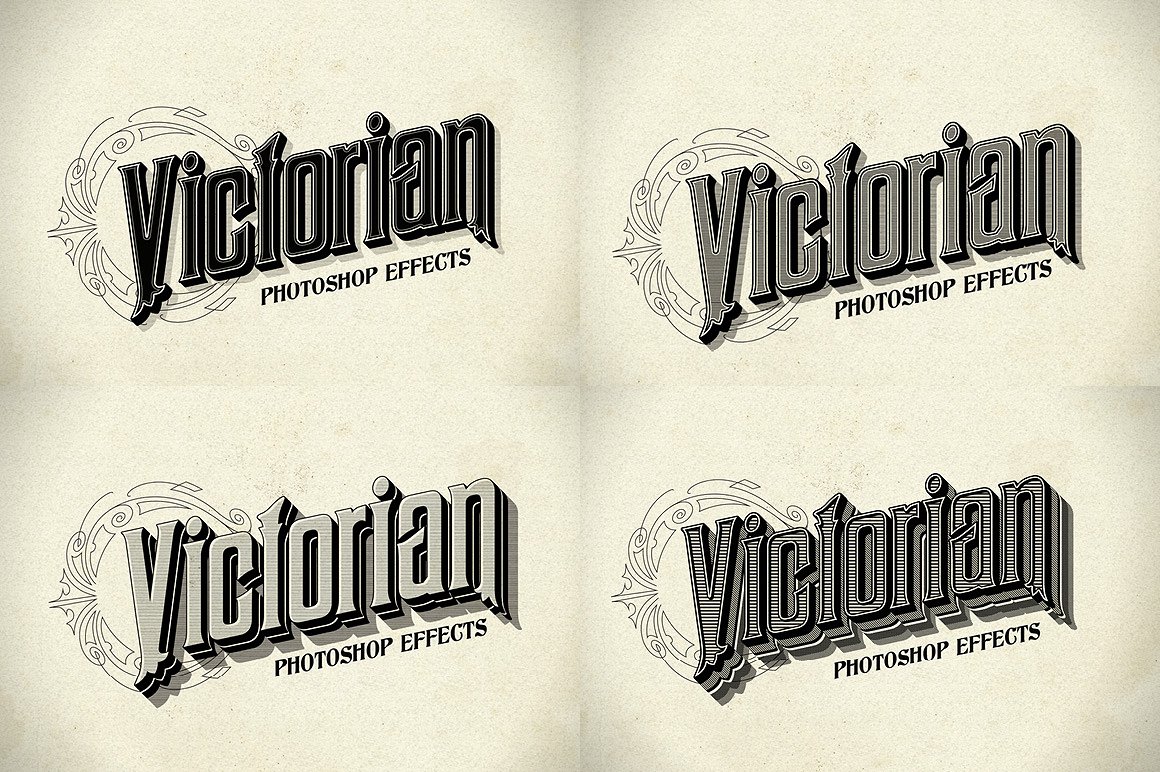 复古文字效果Photoshop Victorian Styl