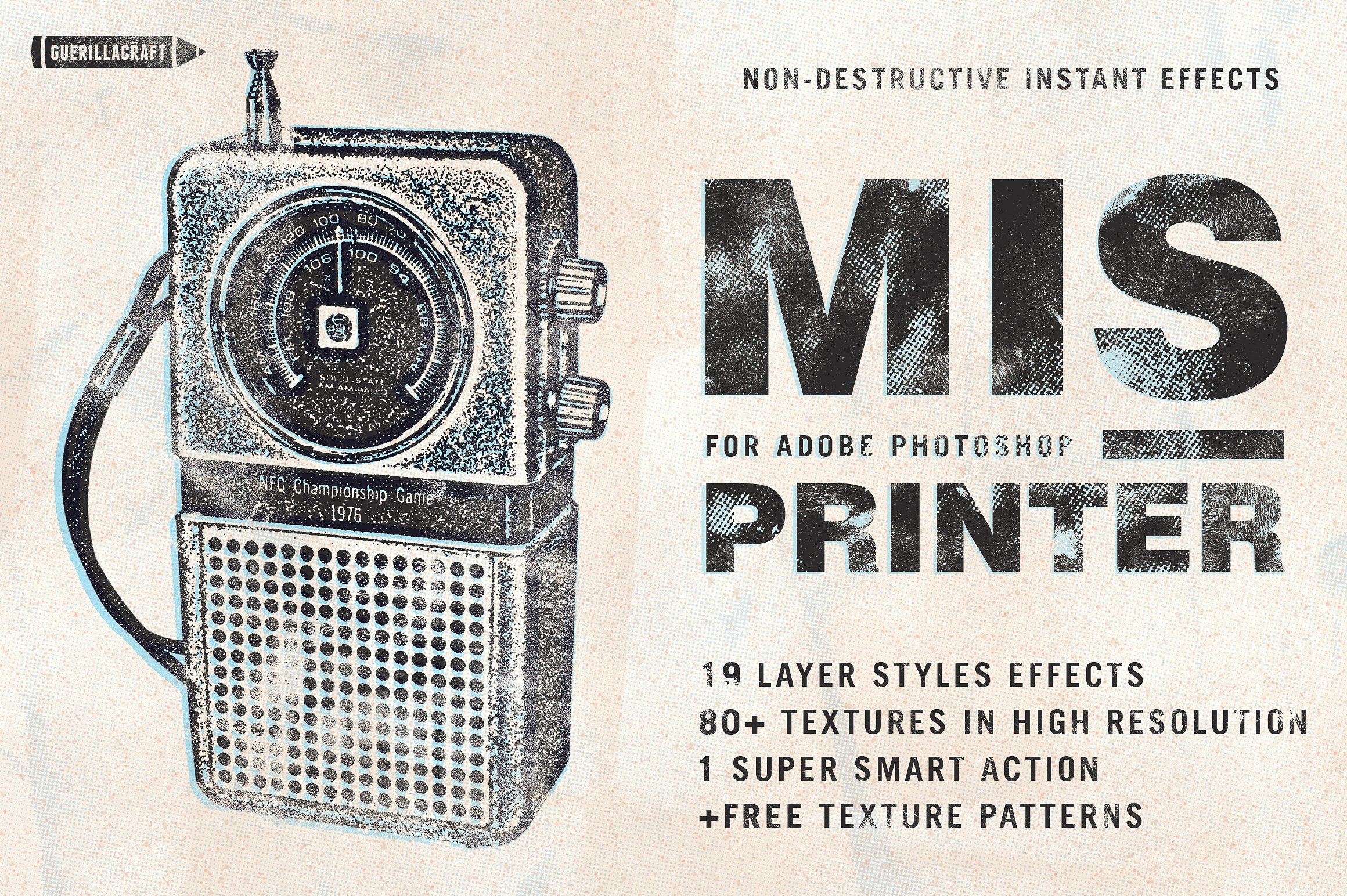 超智能复古的打印机Misprinter for Adobe