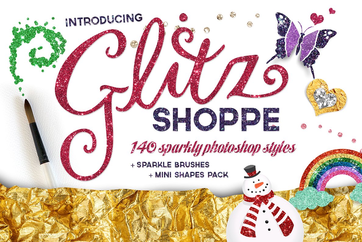 闪闪发光的金粉图案设计素材The Glitz Shoppe