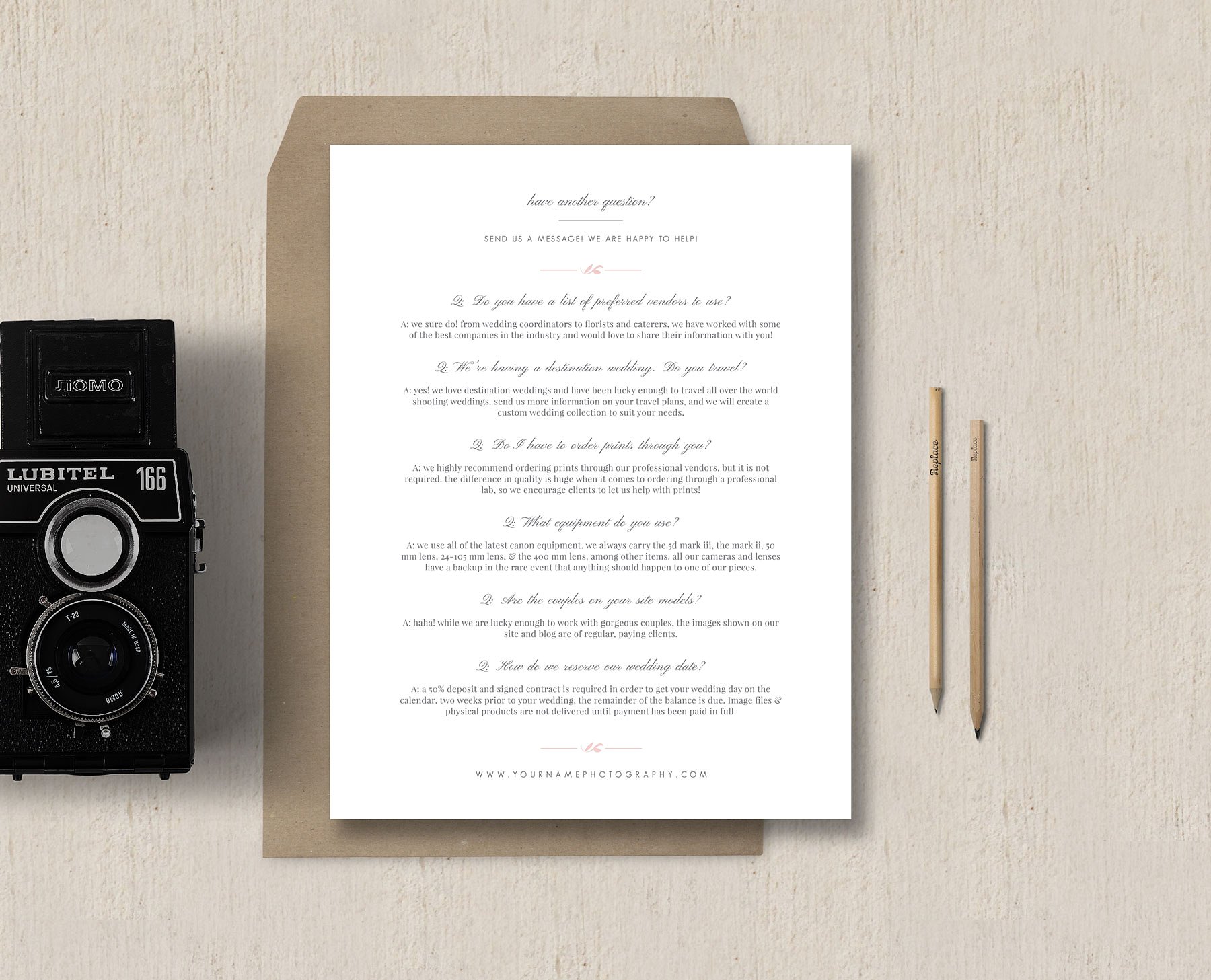 Photographer FAQ Template