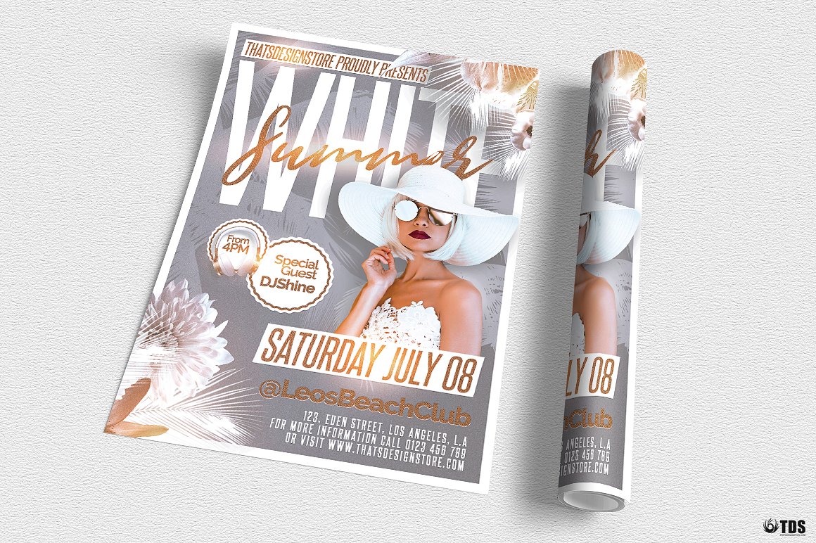 White Summer Flyer PSD