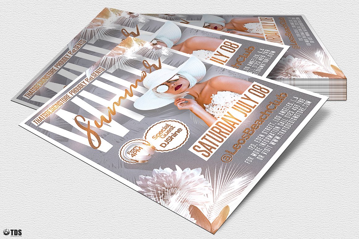 White Summer Flyer PSD