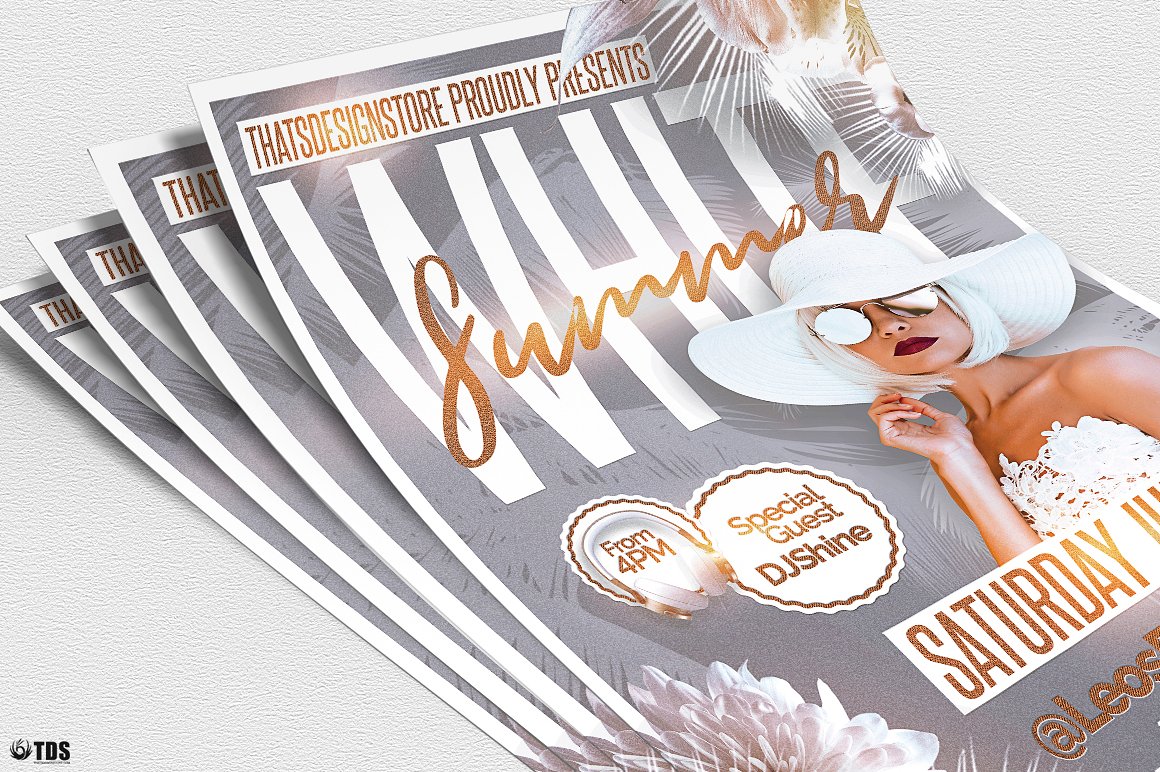 White Summer Flyer PSD