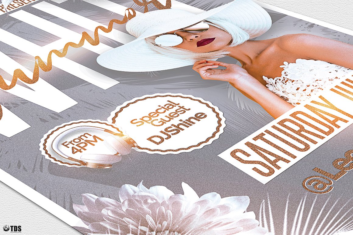 White Summer Flyer PSD