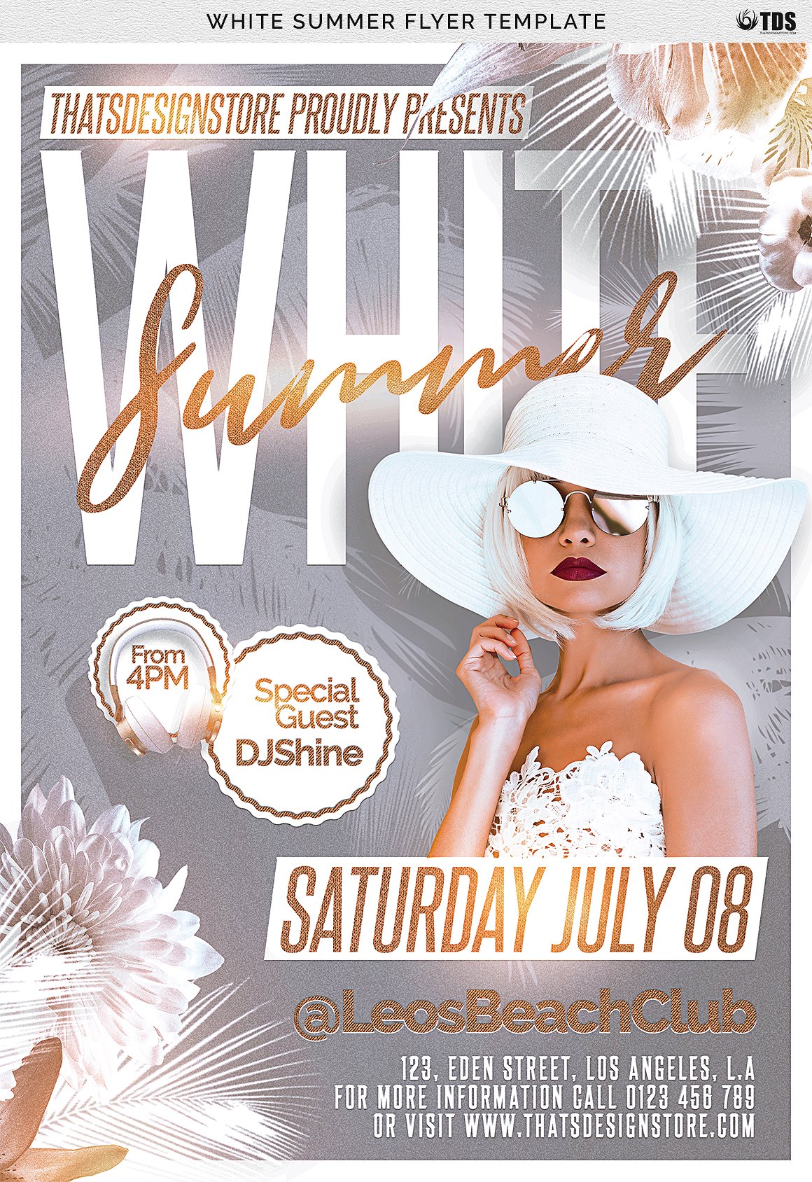 White Summer Flyer PSD