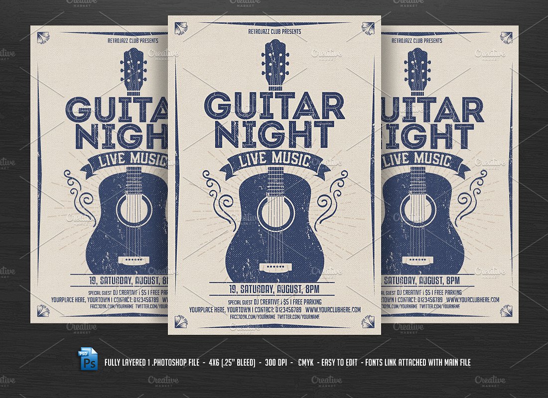 Guitar Night-Vintage Music Fly