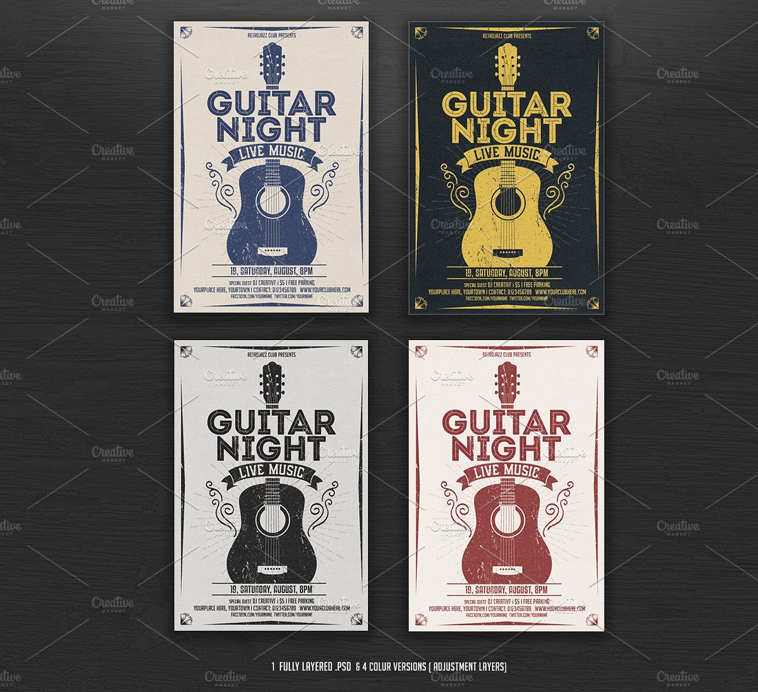 Guitar Night-Vintage Music Fly